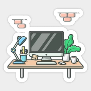 Workspace computer Sticker